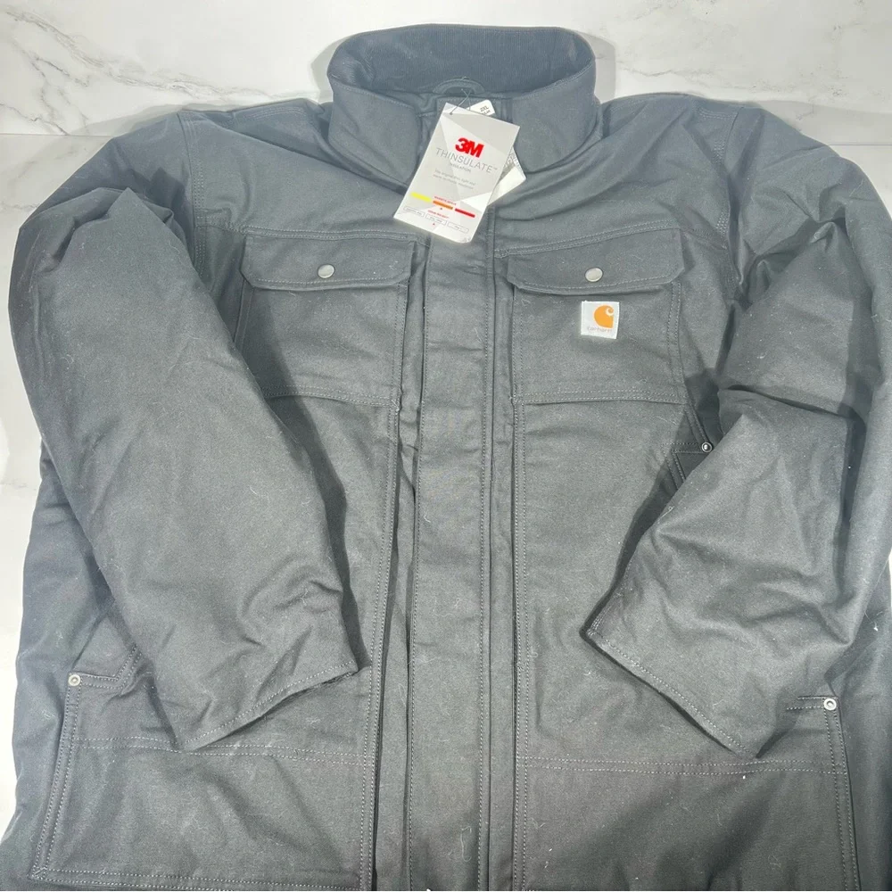 Carhartt Full Swing Relaxed Fit Quick Duck Insulated Traditional Black Coat - Picture 3 of 9